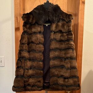 Gianni Bini Brown Faux Fur Vest